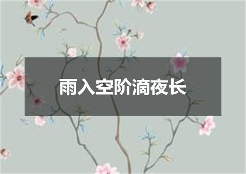 雨入空阶滴夜长