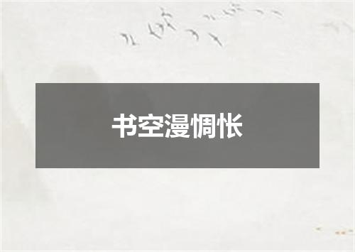 书空漫惆怅