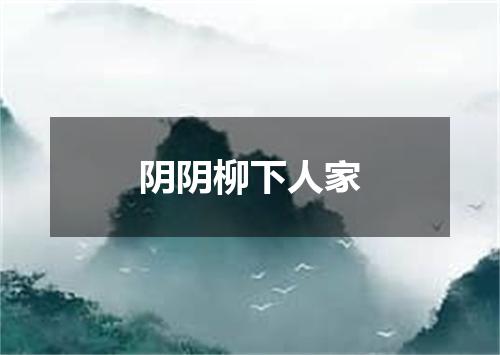 阴阴柳下人家