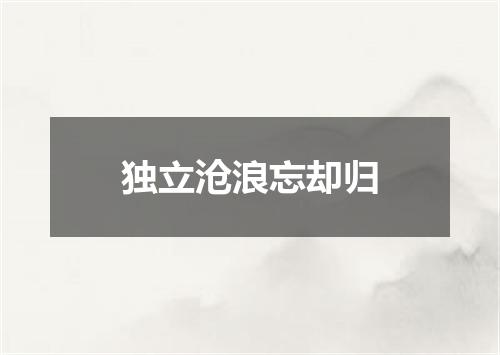 独立沧浪忘却归
