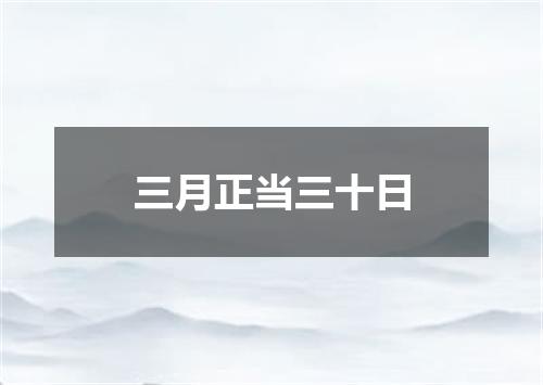三月正当三十日