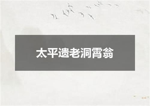 太平遗老洞霄翁