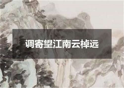 调寄望江南云棹远