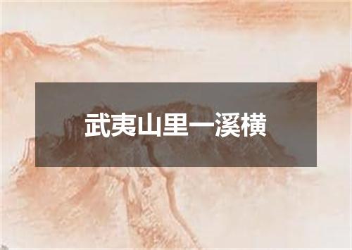 武夷山里一溪横