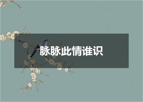 脉脉此情谁识