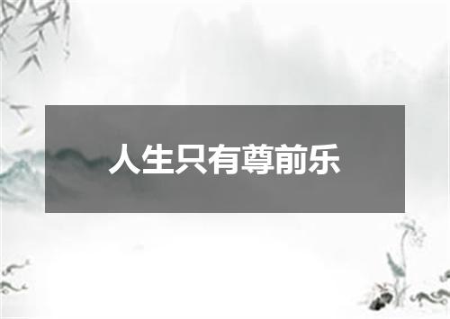人生只有尊前乐