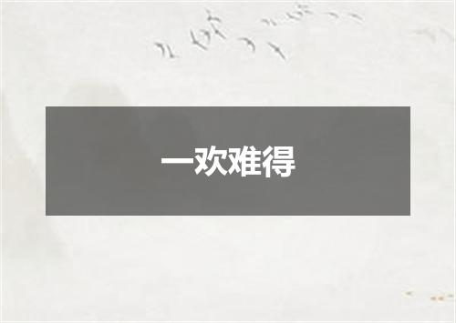 一欢难得
