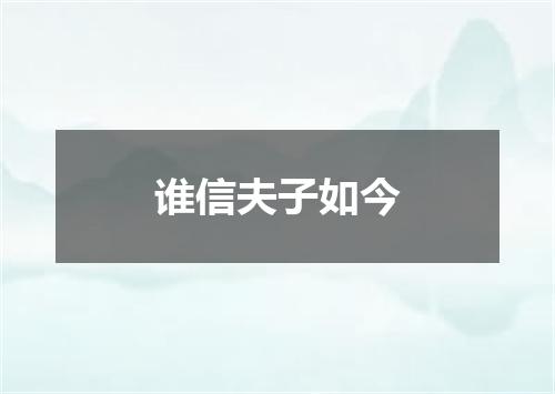 谁信夫子如今