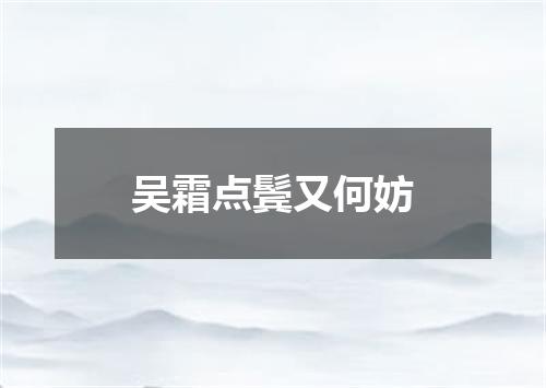 吴霜点鬓又何妨