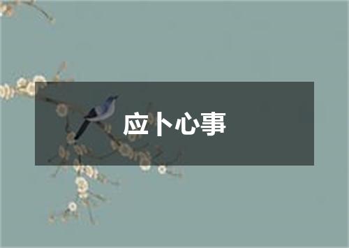 应卜心事