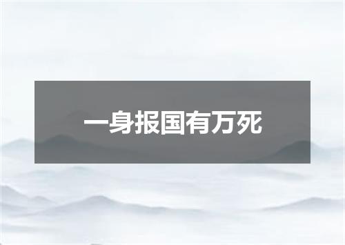 一身报国有万死