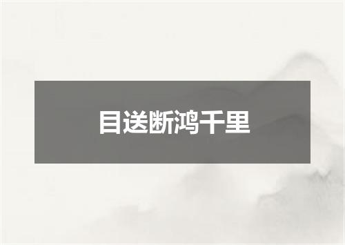 目送断鸿千里