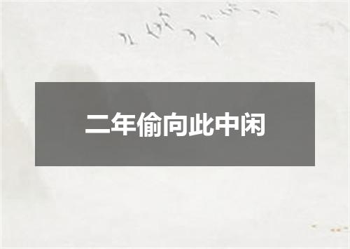 二年偷向此中闲