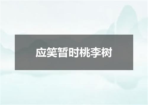 应笑暂时桃李树
