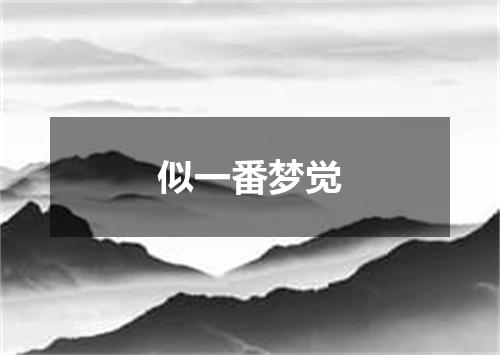 似一番梦觉