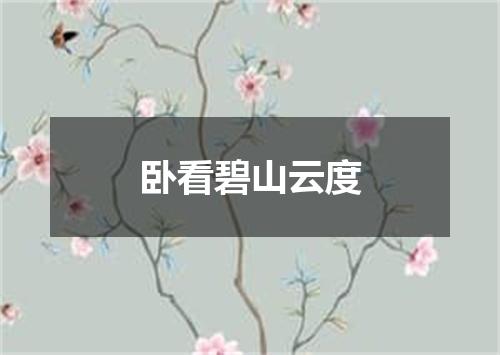 卧看碧山云度