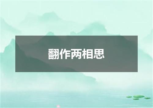 翻作两相思