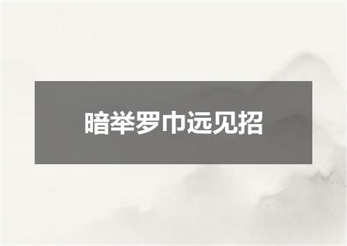 暗举罗巾远见招