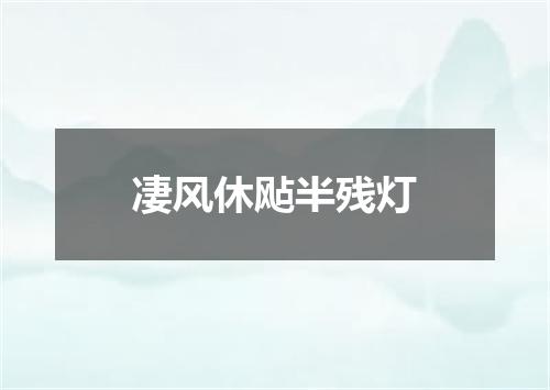凄风休飐半残灯