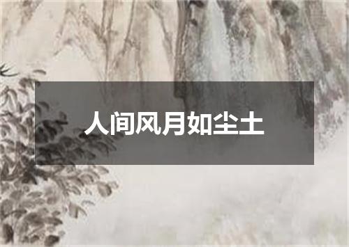 人间风月如尘土
