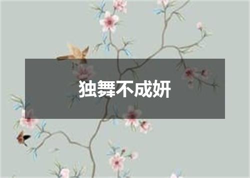 独舞不成妍