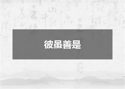 彼虽善是