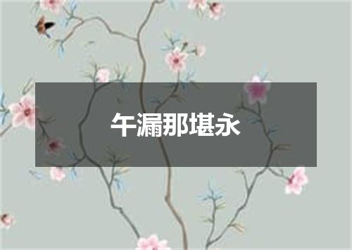 午漏那堪永