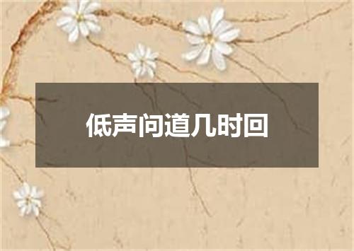 低声问道几时回