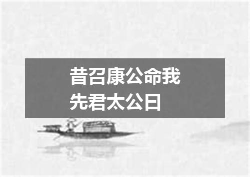昔召康公命我先君太公曰