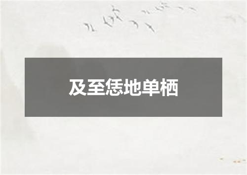 及至恁地单栖