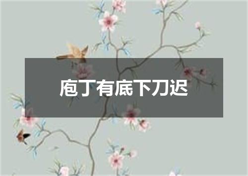 庖丁有底下刀迟