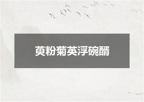 萸粉菊英浮碗醑
