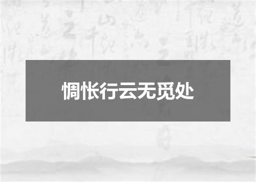 惆怅行云无觅处
