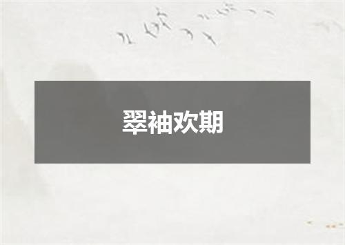 翠袖欢期