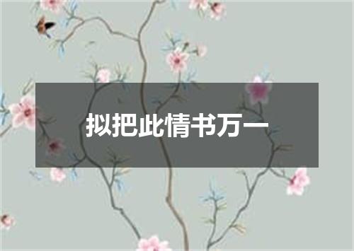 拟把此情书万一