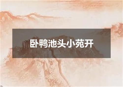 卧鸭池头小苑开