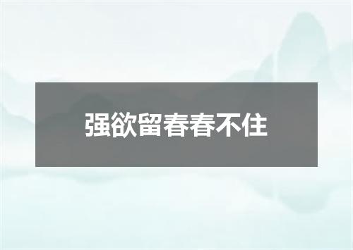 强欲留春春不住