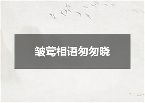 皱莺相语匆匆晓