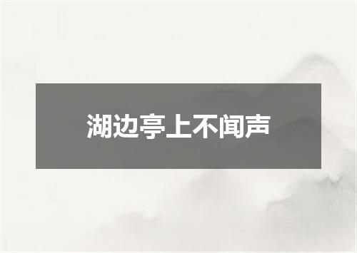 湖边亭上不闻声