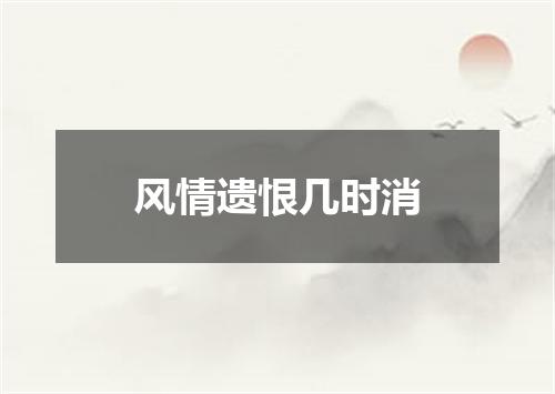 风情遗恨几时消