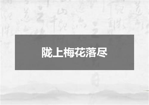 陇上梅花落尽