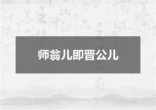 师翁儿即晋公儿