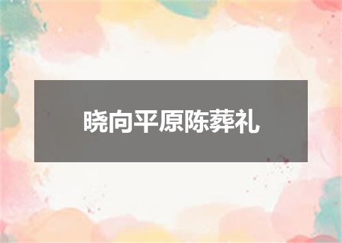 晓向平原陈葬礼