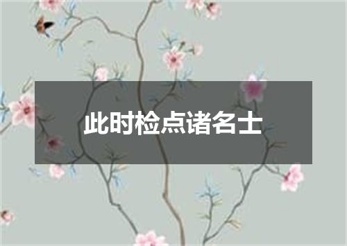 此时检点诸名士