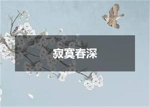 寂寞春深