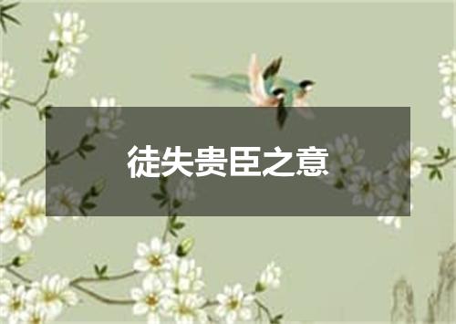 徒失贵臣之意