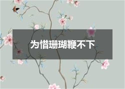 为惜珊瑚鞭不下