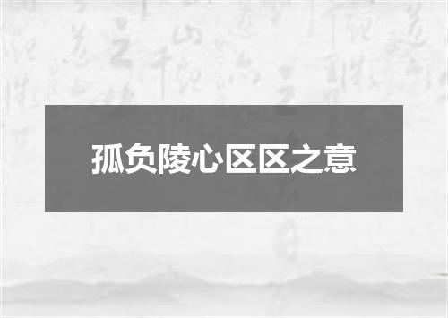 孤负陵心区区之意