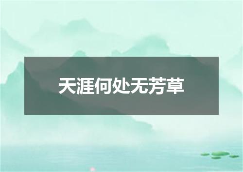 天涯何处无芳草