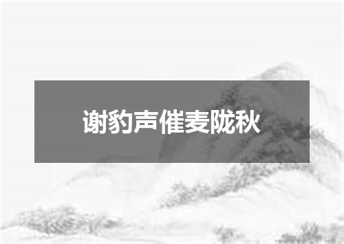 谢豹声催麦陇秋